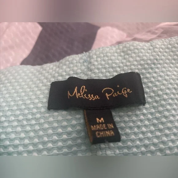 Mint Green Poppy Seed Seersucker Feel Pull Up Pant Size M Melissa Paige Crisp - Picture 8 of 10